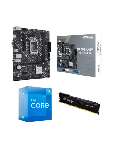 COMBO INTEL CORE I5 12400 + DDR4 16GB + H610M D4 + COOLER