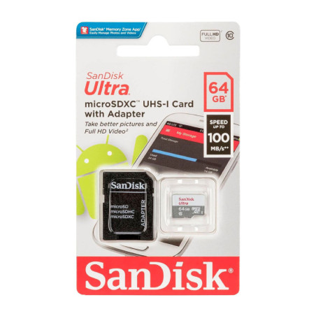 Tarjeta Micro Sd Sandisk Ultra 64gb C10 C/ada 100m