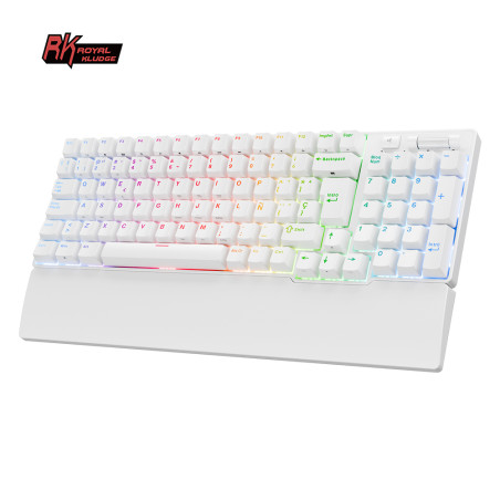 Teclado Royal Kludge Rk96 Wireless White Switch Brown 90%