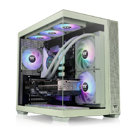 GABINETE THERMALTAKE VIEW 380 TG MID TOWER ATX X4 MATCHA GREEN