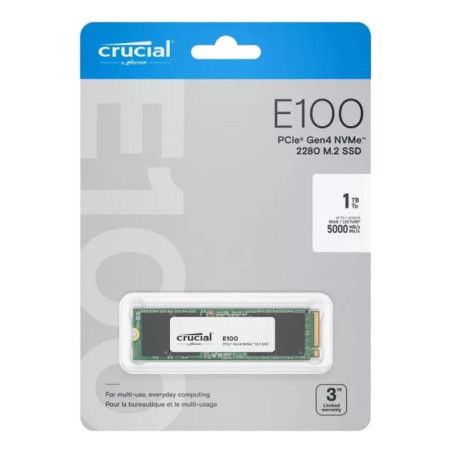 Disco Solido Ssd M.2 Crucial 1tb E100 5000mb/s Gen4 Nvme
