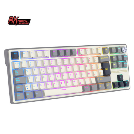 Teclado Royal Kludge Rkr87 Pro Half Grey Switch Brown 75%