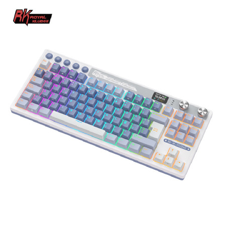Teclado Royal Kludge Rkm87 Ocean Blue Switch Cream 75%