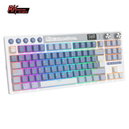 Teclado Royal Kludge Rkm87 Ocean Blue Switch Beige 75%