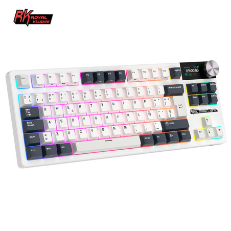Teclado Royal Kludge Rks85 White Night Switch Beige 85%