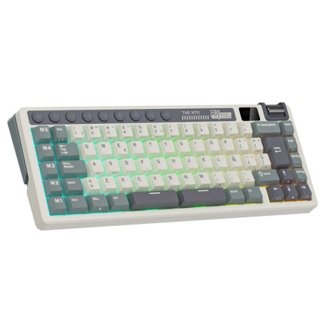 Teclado Royal Kludge Rkm70 Wireless Cyan Purple Switch Cream 75%