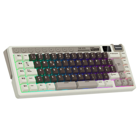 Teclado Royal Kludge Rkm70 Wireless Mocha Grey Switch Cream 75%
