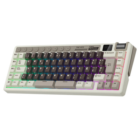 Teclado Royal Kludge Rkm70 Wireless Mocha Grey Switch Beige 75%