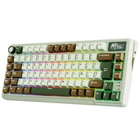 Teclado Royal Kludge Rkl75 Wireless Palm Green Switch Beige 75%