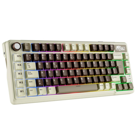 Teclado Royal Kludge Rkl75 Wireless Mocha Grey Switch Beige 75%