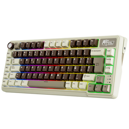 Teclado Royal Kludge Rkl75 Wireless Mocha Grey Switch Beige 75%