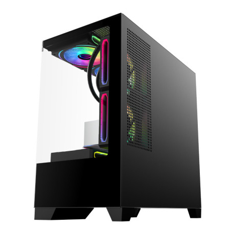 Gabinete Raptor Thunder Strike Tg Mid-tower Rgb Fan X1 Black