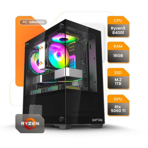 Pc Gamer R5 8400f Rtx 5060ti B850m...