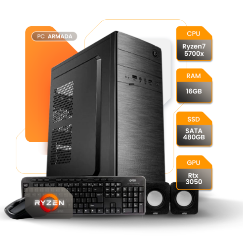 Pc Gamer Amd Ryzen 7 5700x Rtx 3050...