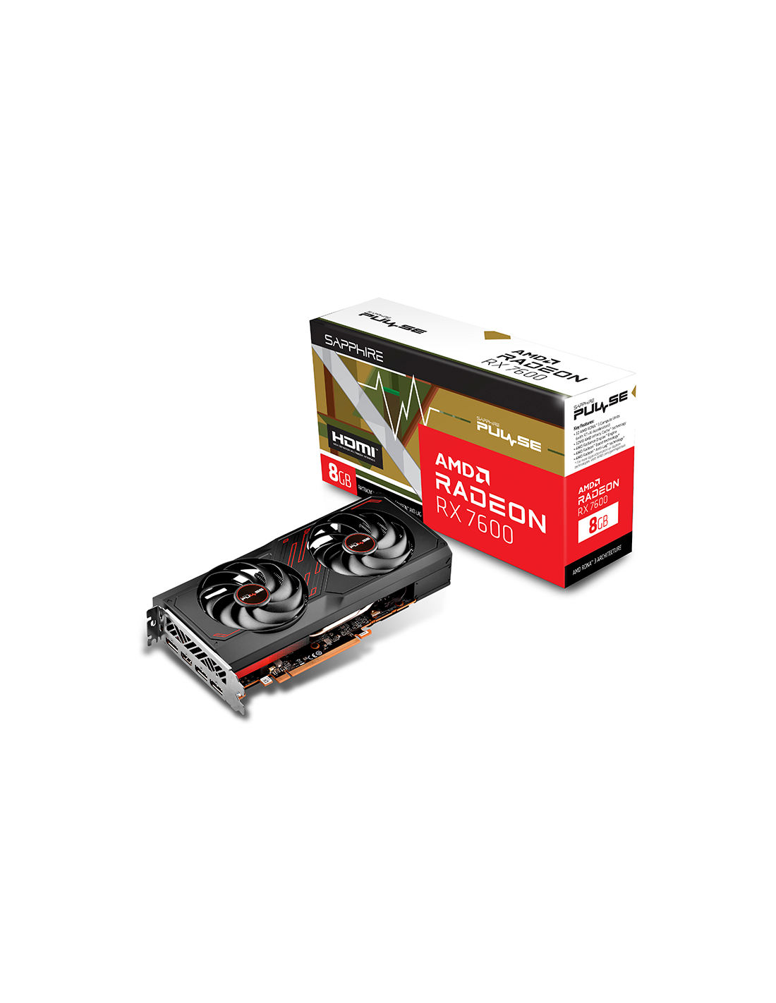 Placa de Video Sapphire Pulse RX 7600 XT 8GB OC GDDR6 Gaming