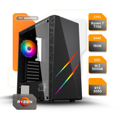 Pc Gamer Ryzen 7 7700 Rtx 3050  B840...
