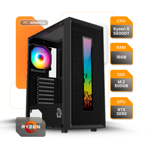 PC GAMER AMD RYZEN 5 5600GT RTX3050 A520 16GB SSD 500GB 550W 80+ ARKHAM MEL