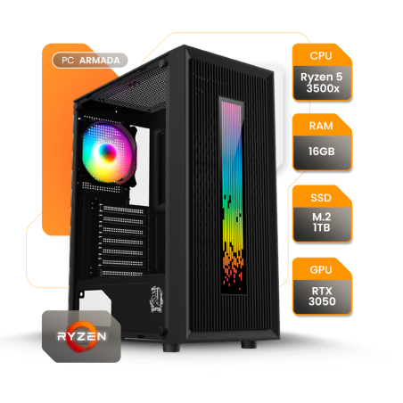 PC GAMER AMD RYZEN 5 3500X RTX 3050 A520 16GB SSD 1TB 550W RAPTOR VORTEX