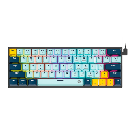 TECLADO MECÁNICO FANTECH ATOM63 MK874V2 MIZU - SKY BLUE (RED SWITCH)