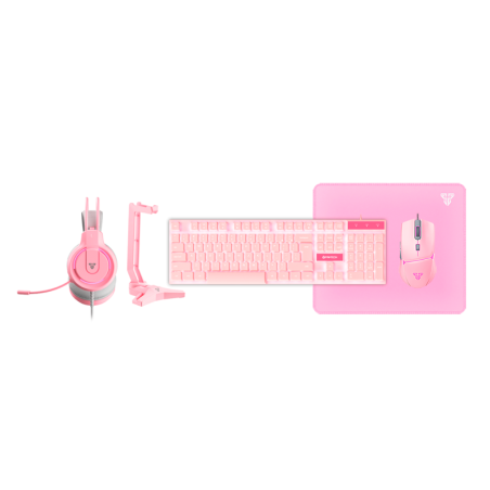 COMBO GAMER 5 EN 1 FANTECH POWER P51 PINK (TECLADO + MOUSE + MOUSEPAD + AURICULAR + SOPORTE)