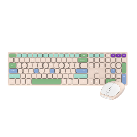 KIT TECLADO Y MOUSE INALAMBRICO FANTECH GO POP WK895 BEIGE