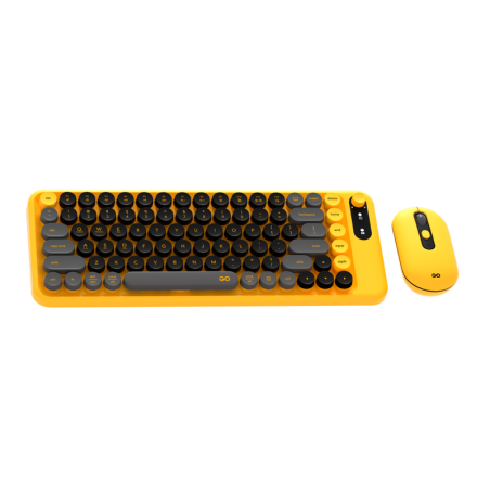 KIT TECLADO Y MOUSE INALAMBRICO FANTECH GO MOCHI65 WK898 YELLOW