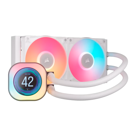 WATER COOLING CORSAIR ICUE LINK TITAN 240 RX LCD 2X CPU COOLER 240MM WHITE