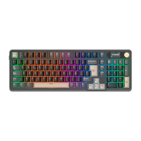 TECLADO ROYAL KLUDGE RKS98 WIRELESS PHANTOM SWITCH BEIGE 96%