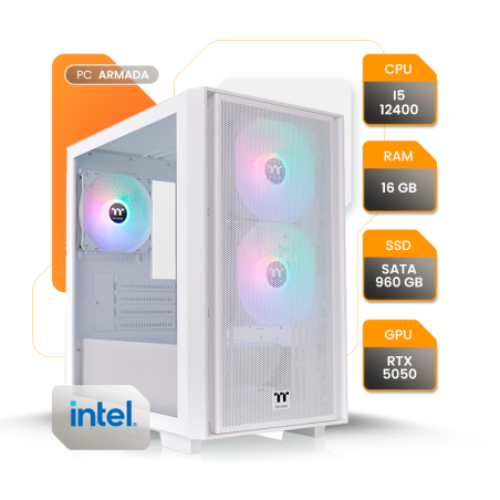 PC DISEÑO INTEL I5 12400 // RTX 5050 // 16GB // SSD 960GB //H610 // 550W 80+ // TT VERSA H16