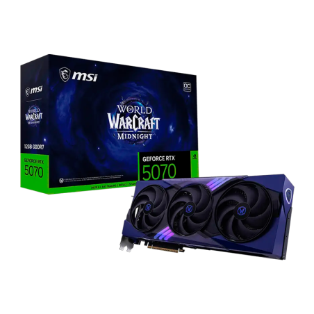 Placa De Video Geforce Rtx 5070 12gb Msi World Of Warcraft Midnight Void Edition