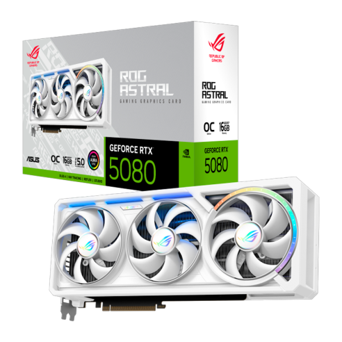 PLACA DE VIDEO GEFORCE RTX 5080 ASUS ROG ASTRAL 16GB GDDR7 WHITE