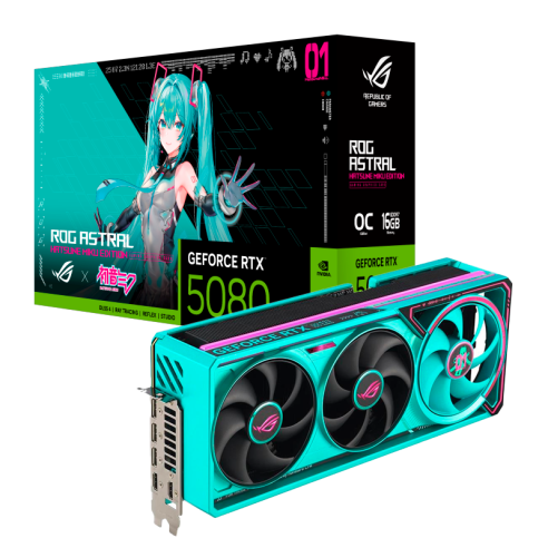 PLACA DE VIDEO GEFORCE RTX 5080 ASUS ROG ASTRAL 16GB GDDR7 HATSUNE MIKU