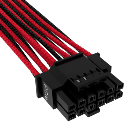 Cable Corsair Premium Pcie Gen 5 12v-2x6 De 600 W Y 12+4 Patillas Type 4 Rojo Negro