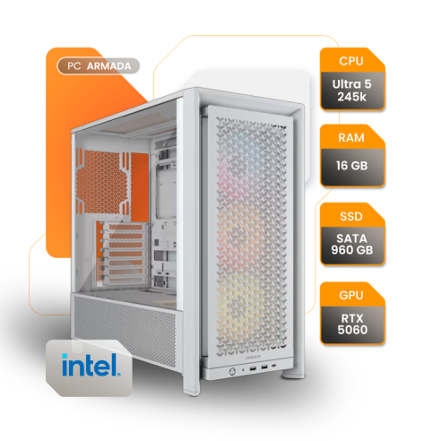 PC SIMULADOR INTEL U5 245KF RTX 5060TI 16GB SSD 960GB Z890 750W 80+ CORSAIR 4000D RS