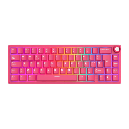 Teclado Royal Kludge Rkr65 Berry Red Switch Cream 65%