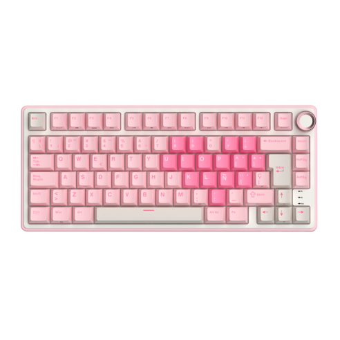 TECLADO ROYAL KLUDGE RKR75 PINK MELODY SWITCH CREAM 75%