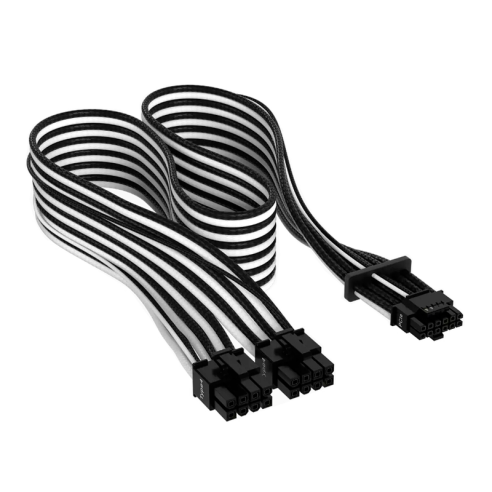CABLE CORSAIR PREMIUM PCIE GEN 5 12V-2X6 DE 600 W Y 12+4 PATILLAS TYPE 4 BLANCO NEGRO
