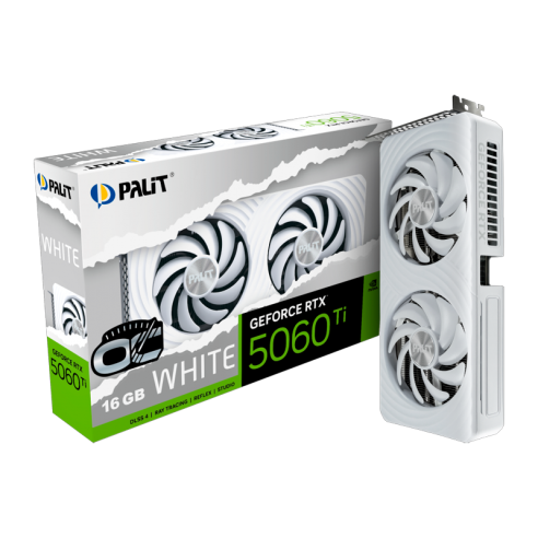 PLACA DE VIDEO GEFORCE RTX 5060 TI 16GB PALIT WHITE OC GDDR7