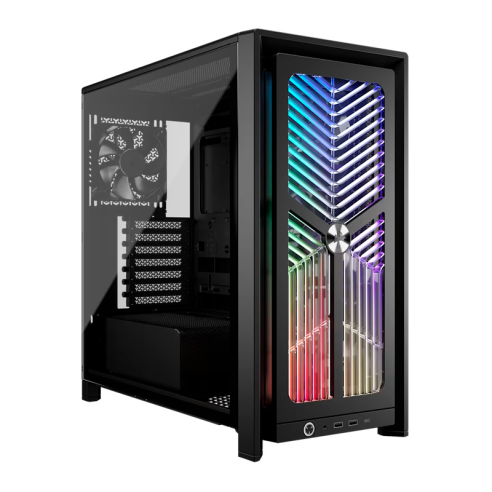 GABINETE CORSAIR FRAME 4000X RS MID-TOWER TG FAN X4 BLACK PANEL FRONTAL RGB AIRFLOW