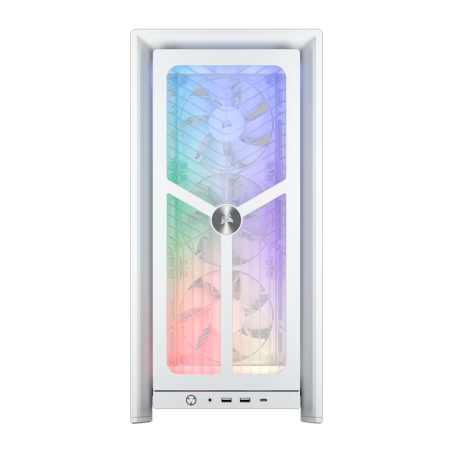 Gabinete Corsair Frame 4000x Rs Mid-tower Tg Fan X4 White Panel Frontal Rgb Airflow