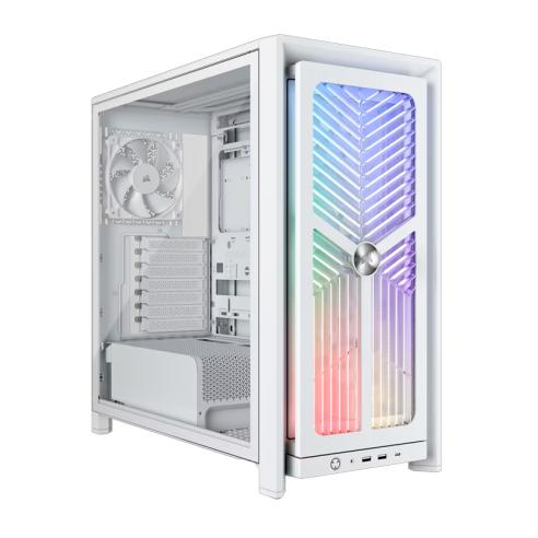 GABINETE CORSAIR FRAME 4000X RS MID-TOWER TG FAN X4 WHITE PANEL FRONTAL RGB AIRFLOW