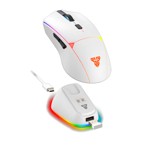 Mouse Gamer Inalámbrico Fantech Crypto Ii Wg7v2rd White 12000 Dpi 1000hz + Dock Rgb