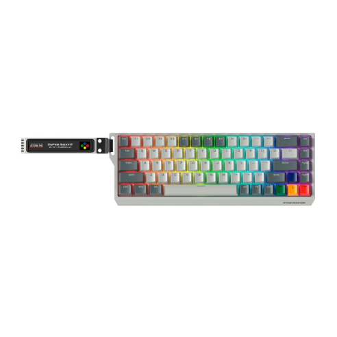 TECLADO MAGNÉTICO INALÁMBRICO FANTECH ATOM HE68 PRO MK922 SUPER MAXFIT - GREY (EMERALD SWITCH) 68%