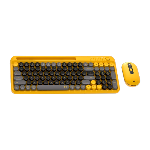 KIT TECLADO Y MOUSE INALÁMBRICO FANTECH GO MOCHI101 WK899 YELLOW 96% BT/2,4GHZ