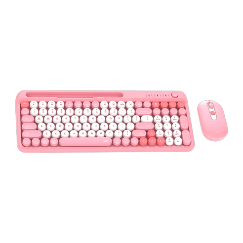 KIT TECLADO Y MOUSE INALÁMBRICO FANTECH GO MOCHI101 WK899 PINK 96% BT/2,4GHZ