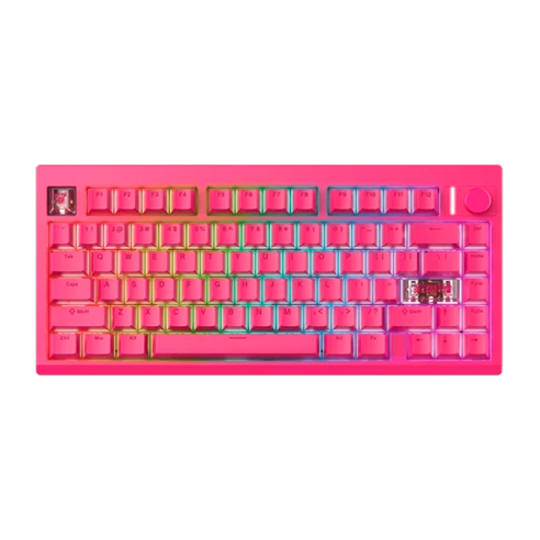 TECLADO MECÁNICO INALÁMBRICO FANTECH MAXFIT8 MK921 ROSIE - PINK (BROWN SWITCH) 75% TRI-MODE RGB