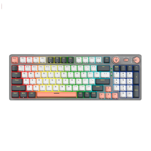 TECLADO MECÁNICO INALÁMBRICO FANTECH ATOM PRO96 MK914 SATURN - GREY (BLUE SWITCH) 96% TRI-MODE RGB