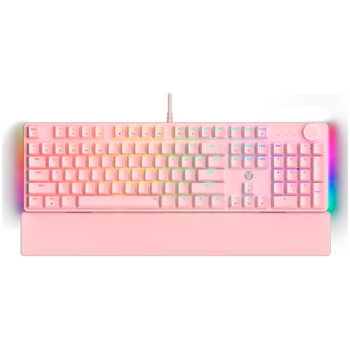 TECLADO MECÁNICO FANTECH MAXPOWER II MK894 PINK (YELLOW ZEST SWITCH) 100% HOT-SWAP RGB C/PALM REST
