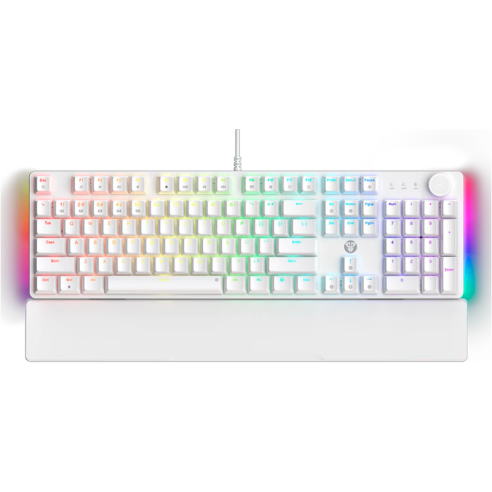 TECLADO MECÁNICO FANTECH MAXPOWER II MK894 WHITE (YELLOW ZEST SWITCH) 100% HOT-SWAP RGB C/PALM REST