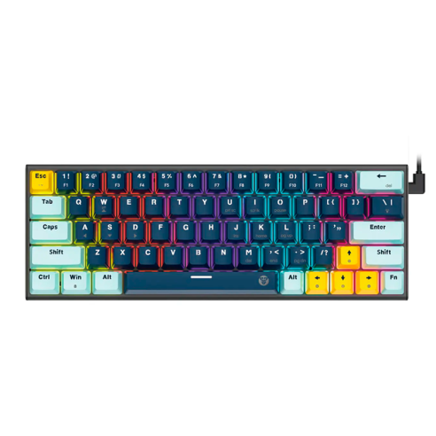 TECLADO MECÁNICO FANTECH ATOM63 MK874V2 MIZU - NAVY (TARO SWITCH) 60% HOT-SWAP RGB USB-C